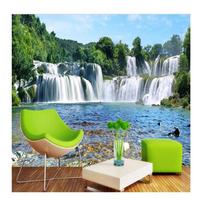 Waterfall Wallpaper Water 3d Stereo Fresco Living Room Sofa Background Scenery Wallpaper 200 cm(W) x 140 cm(H)