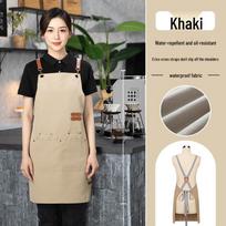 Custom Logo Stain-Resistant Canvas Work Apron: Waterproof, Oilproof, Ideal for Kitchens and Advertising Height 76cm Width 64cm