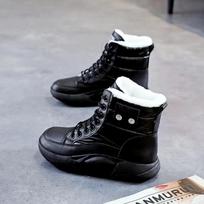 Fashion 2024 Winter Snow Boots for Women Cotton Shoes Ladies Plush Ankle Boots Chunky Women Sneaker Warm High Top Ankle Boot 35 juoda