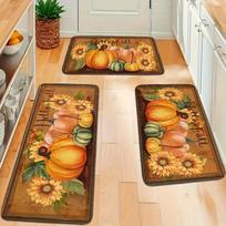 1Pcs Anti Fatigue Kitchen Rugs Autumn Pumpkin Print Waterproof Non-Slip Thick Cushioned Kitchen Mat Heavy Duty Comfort Standing Mat for Kitchen 40*60cm