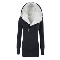Women Coat Solid Color Fleece Warm Casual Winter Jacket for Outdoor