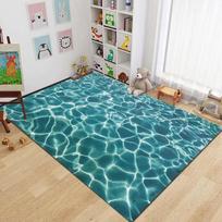 3D Sea Floor Rug Beach Waves Runner Carpet Kitchen Non-slip Living Room Carpet Marine Bath Mat Absorbent Mat Home Decoration 40x60cm