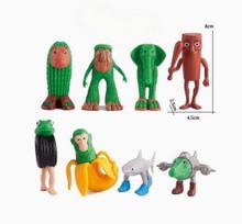 8/24Pcs Italian Brainrot Anime Action Figure Set Tung Tung Sahur Tralalero Tralala Bombardino Crocodilo Figures Model Toy Gifts brown