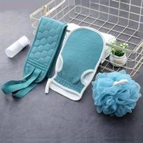 3pcs/set Body Scrubber Back Massage Exfoliating Sponge Bathroom Bath Brush Scrub Shower Brush Body Wash Scrub Bath Supplies 3pcs/set mėlyna