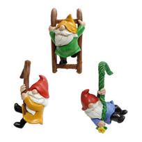 Climbing Dwarf Figurines Resin Hanging Gnome Statues Flower Pot Hugger Gnomes for Planter Flower Pot Garden Fence Decor 1 Set