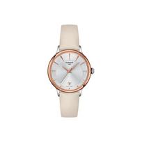 TISSOT Nourishing Ting Collection Quartz Movement Women's Watch 33.17mm Silver Dial Stainless Steel Case T133.210.26.031.00 Beige Strap white