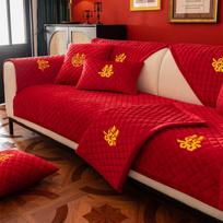 Thicken Velvet Sofa Covers Red Sectional Couch Mat Modern Furniture Protector Slipcover Wedding Decoration A 70x70cm 1pc
