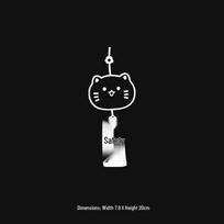 Cute Safe Cat Wind Chime Car Sticker - Reflective Rear Windshield Decoration