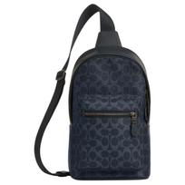 Coach West Pack Crossbody Bag Blocked Signature Denim Light Denim Casual Daily Travel CBI92-QBY2Y Basic Set (Bag+Dust Bag)
