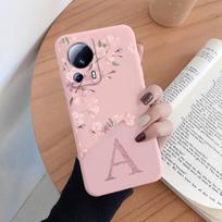 Cute Initial Letter Case For Xiaomi 13 Lite Back Cover Simple Style Flower Soft Silicone Fundas For Xiaomi 13Lite Shell Coque Xiaomi 13 Lite