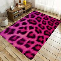 Pink Leopard Spots Simple Pattern Non-Slip Printed Area Rug Short Pile Decorative Floor Mat for Bedroom Kitchen Living Room 40x60cm