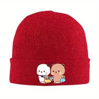 New pc Cute Bubu And Dudu Go To Grocery Together Bonnet Hats Knit Hat Unisex Unisex Retro Thermal Beanie Hats Autumn Kpop Gra