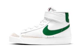Nike Blazer Mid top Kids' Skateboarding Shoes White Green Children Aged 3 7 Years Old DA4087-115 28