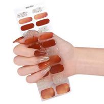 Gel Nail Strips with File Easy Apply Remove Self Adhesive Nail Sticker Decal Women Home Manicure DIY Nail Polish Wrap 9