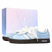 Adidas VL COURT 2.0 Milk Blue Ballet, Shopping Bag Synthetic Leather Slip Resistant Low top Skateboard Shoes Unisex ID6015(Team1532-SBOX) 37⅓