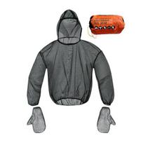 Mosquito-proof Gloves Design Hooded Ultra-Fine Mesh Clothing with Long Sleeve See-through Tops M