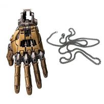 Portable Mechanical Bionic Hand Pendant Movable Finger Joints Jewelry Accessories Steampunk Mechanical Hands Necklace with Chain auksas