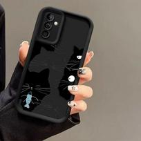 Animal Black Cute Cat Phone Case For Samsung A07 A50 A70 A03 A03S A04 A05 A05S A06 A11 A12 A10 M16 M23 M34 M51 M54 NOTE 20 Cover SamsungM51