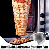 Meat Catcher Pan Large Capacity Barbecue Shovel Rotisserie Stainless Steel Meat Catcher Shovel for Shawarma Grill Machine CN