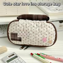 Heart Shaped Handle Pencil Case Cute Ins Style Primary School Student Pencil Bag Pencil Box geltona