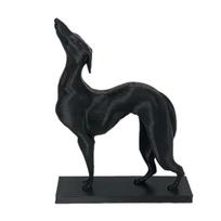 3D Printed Greyhound Statue, Matte Black Minimalist Dog Sculpture, Lifelike Greyhound Figure, Dog Statues for Home Office Decor, Greyhound Gifts juoda