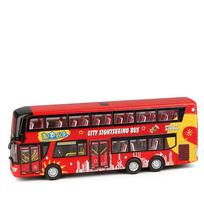 1:42 mastelio dviejų aukštų žaislinis autobusas, miesto apžvalgos metalo lydinio modelis, atitraukiamas garsas ir šviesa, kolekcija berniukams, vaikams