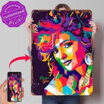 Bonnie Tyler plakatas Pritaikomi vintažiniai metaliniai ženklai Sienų menas Retro skardinė plokštelė namams Žaidimų kambario dekoravimui Jaukus sieninis dekoras 20x30cm（7.8x11.8inch） red