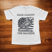 Rage Against The Machine American Flag Unisex White T-Shirt, Size S-5XL S