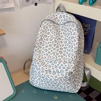 Schoolbag leopard print niche personalized design backpack female student schoolbag trend leisure daily commuter backpack travel bag pilka spalva