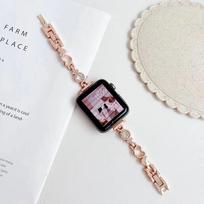 Strap fpr apple watch S10 S9 8 7 chain stainless steel watchband iWatch 46mm 42mm 45mm 41mm 49mm Slim Replacement Band Bracelect iWatch 3-2-1 42mm ryškiai rožinė