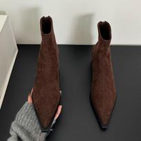 Mada Mada Flokuotas Avalynė Moteriški Ankle Boots Su Užtrauktukais Batai Smailus Pirštas Ponios Trumpi Tamprios Booties Moteriški Kulniukai Batai 35