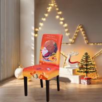Christmas Pattern Elastic Milk Silk Chair Cover One Size