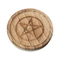 Witch Altar Tray Astrology Plate Ritual Dish Decor Pentacle Candle Holder Pentagram Wooden Tray With Pentagram Home Decor