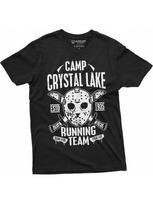 Crystal Lake Running Team T-shirt Mens Horror Jason Mask Tee Shirt Classic movie XL