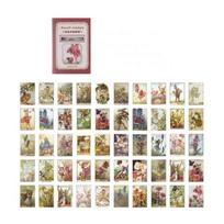100 vnt. Rašomasis popierius Vintažiniai pašto ženklų lipdukai 8 stilių raštas Lipnūs personažai Rankinis Flower Fairy Secret