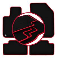 Velour floor mats with red edge for: Peugeot 308 II hatchback (2013-)