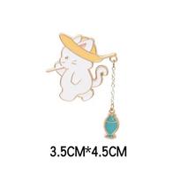 Cute Fishing Couple Forest Brooch Series Gift One Size balta