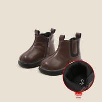 Kids' Korean Style Soft Leather Boots - Autumn & Winter | Plus Velvet Infant & Children’s Martin Boots | Versatile Baby Walking Shoes for Boys & Girls Factory order price 120 pairs (Sizes 15-19)