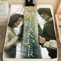 1PC Vibrant Outlander Print Flannel Blanket, High quality Comfortable for All Seasons, Home Decor, Warmth and Comfort, Perfect for Christmas Gifts242 80cm x 120cm