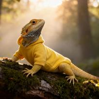 Handmade Reptile Hoodies Warm Bearded Dragon Hoodies Cute Lizards Clothes  Four Seasons geltona