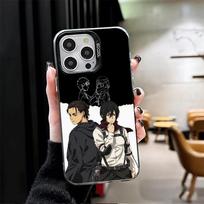 A-Attack On T-Titan Mikasa Shockproof Phone Case for iPhone 17 Air 16 16E 15 Pro Max 14 Plus 13 Mini 12 Back Cover Anti Fall Fun iPhone 15 Pro Max gray