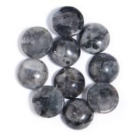 Apvalus natūralaus akmens kabošonas papuošalų gamybai Pusrutulio pagrindas Plokščias galas Kamyjas Pasidaryk pats Rankinis pakabukas Žiedo priedai 6mm 10Pcs gray