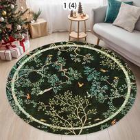 Nature Forest Theme Round Rug Daily Home Decor Non-slip Absorbent Carpet Boho Style Living Room Bedroom Style Decor Floormat 80cm x 80cm