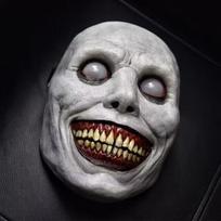 Šypsenos egzorcizmas Helovino vaiduoklių kaukė festivalio baras kaukė Haunted House Siaubo kaukė Vaidmenų žaidimas Šypsena balta veidas balta akių kaukė balta