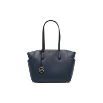 Michael Kors Chain Detail Leather Tote Shoulder Bag Women Bags Blue 30F3G6JT6L406 Basic Set (Bag+Dust Bag)