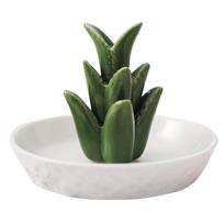 Ceramic Aloe Cactus Rings Holder Trinkets Tray Earrings Necklace Jewelry Organizers Christmas Birthday Gift for Women