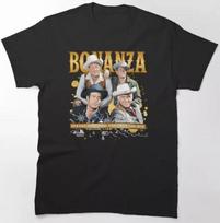 TV Series Bonanza TShirt Lorne Greene Pernell Roberts Dan Blocker Michael Landon Unisex T-Shirt XXXL gray