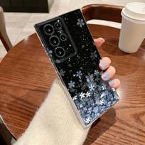 Vyšnių žiedų rašto telefono dėklas, skirtas Samsung Galaxy S26 S25 S24 S23 Ultra S22 Plus S24 S21 FE S25 Edge, skaidrus, minkštas dangtelis Galaxy S21 FE 5G black