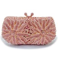 Silver/Gold Diamond Evening Bags Women Dinner Clutch Rhinestone Shiny Handbags for Female Luxury Designer Purse Party Bride Bag 20cmX10.5cmX7cm rožinė