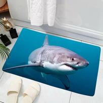 Shark Bath Mat 3D Realistic Shark Face Non Slip Floor Mat for Bathroom Shower Room Decor Ocean Theme Toilet Rug 40cm x 60cm